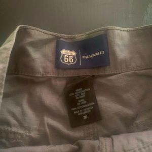 Never worn mens size 30 gray cargo shorts Route 66 is the brand